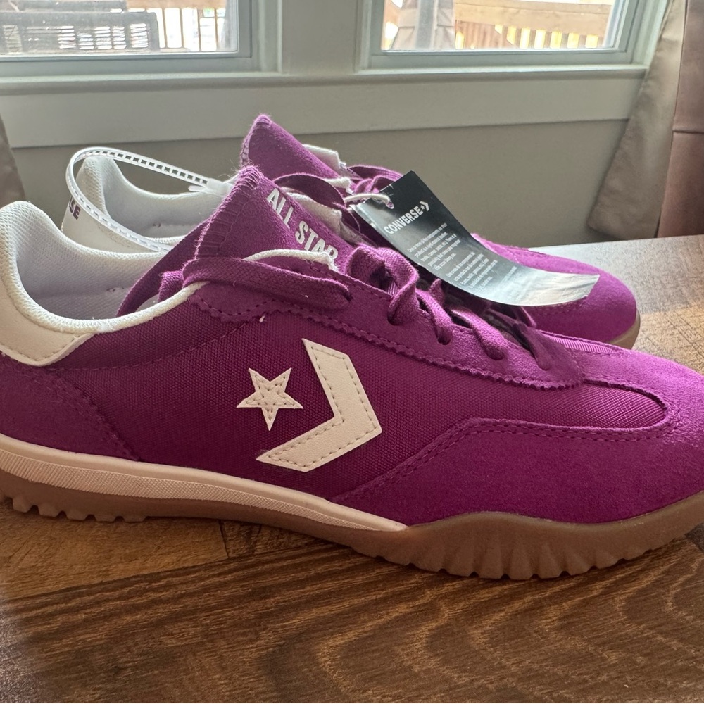 Converse Magenta and White Sneakers